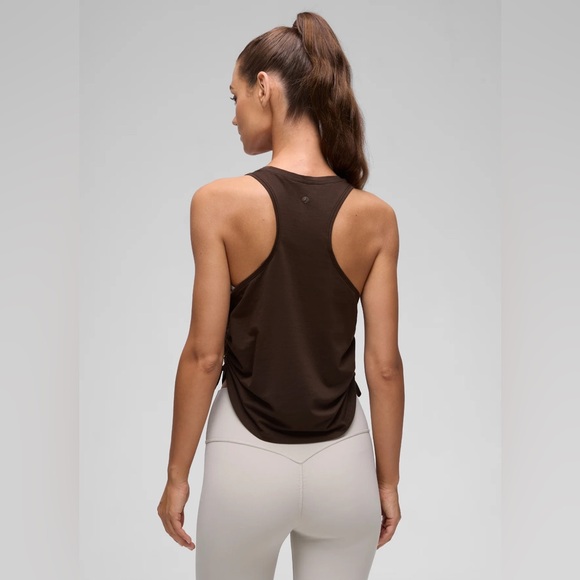 Pima Cotton Racerback Ruched Side Tank - Picture 2 of 8